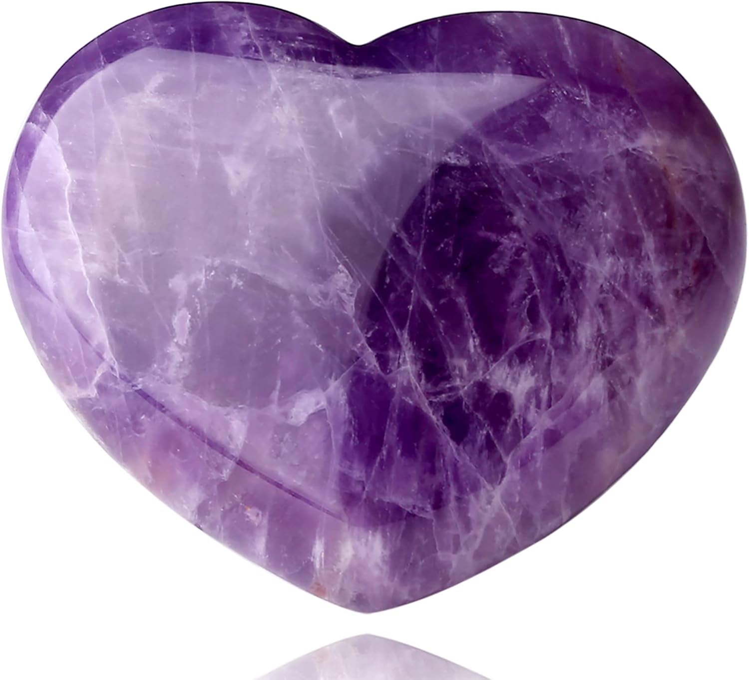 QINJIEJIE Set of 3 Large 1.2" Heart-Shaped Healing Crystals: Amethyst, Obsidian, and Tiger's Eye for Reiki Energy Balancing and Therapeutic Use