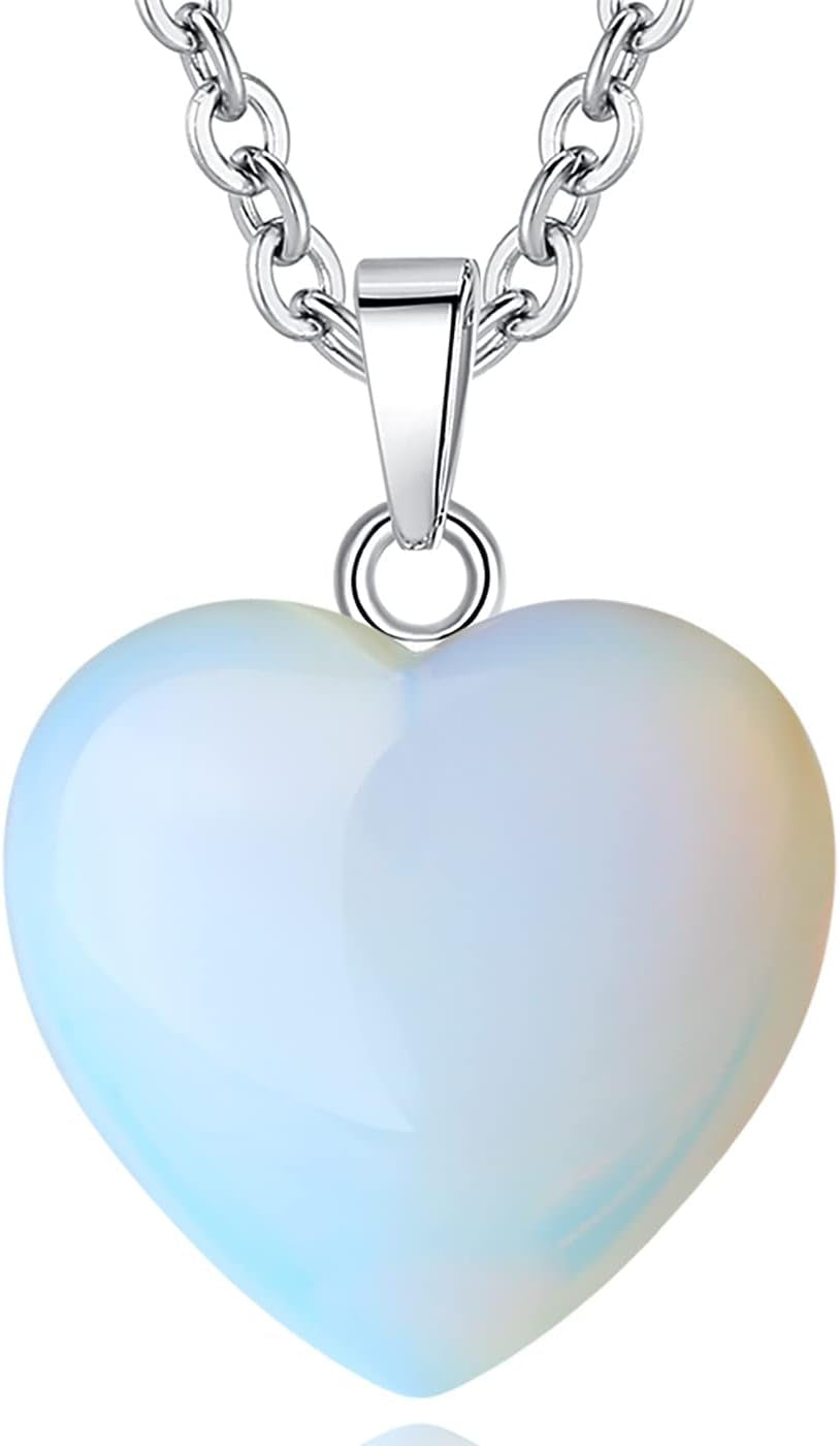 Rose Quartz Healing Crystal Necklace - Heart-Shaped Reiki Energy Jewelry for Women - Perfect Gift for Mother's Day and Christmas