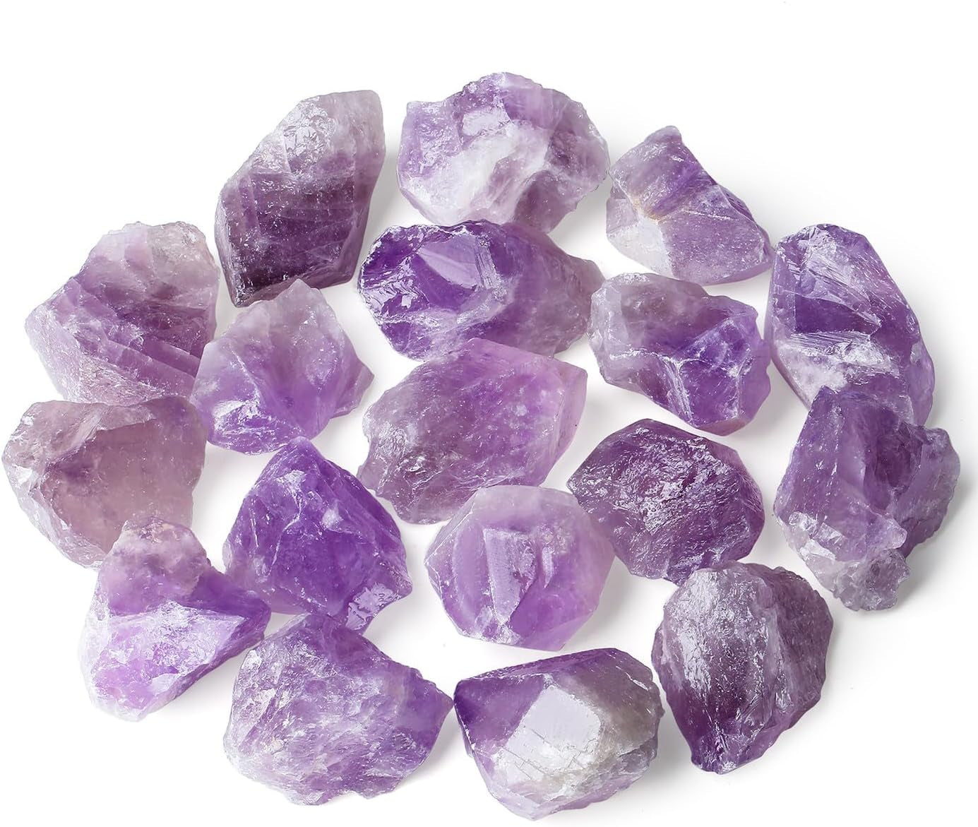 ZHIYUXI 2-Inch Natural Amethyst Crystal Rocks - Healing Stones for Tumbling, Wire Wrapping, and Home Décor (Set of 4)