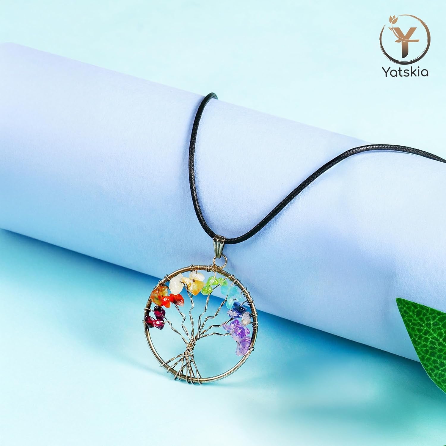 YATSKIA Rose Quartz Crystal Bonsai Tree of Life - Elegant Pink Office Decor - Gemstone Desk Decoration for Women